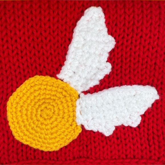 Handmade Knit Crossbody Golden Snitch Messenger Bag Harry Potter Fabric Lined - Picture 12 of 12